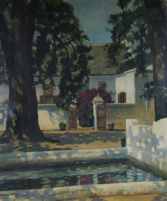 South African School, first half 20th century, oil on canvas, The Pond, Gt Constantia, South Africa, 61 x 51cm